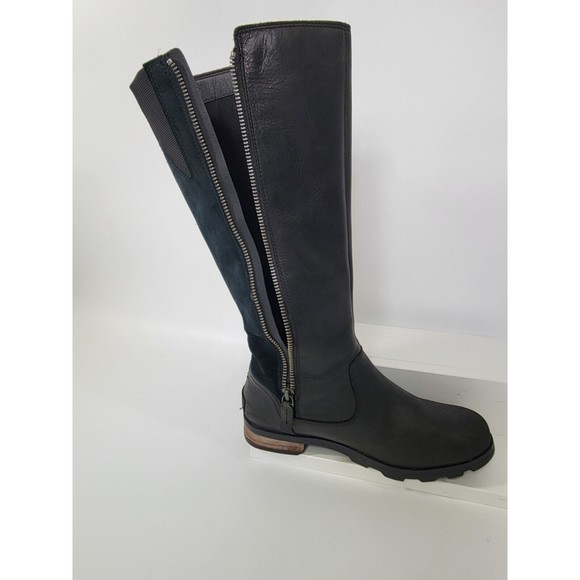 Sorel Women’s Black Leather Emelie 15" Tall Riding Boots NL3311-010 Size 8.5 - Picture 7 of 16